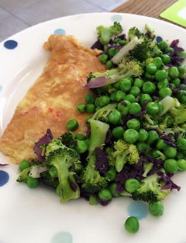Omelette with greens