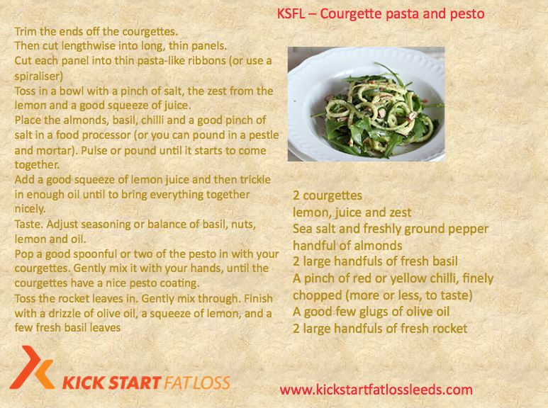 COURGETTE PASTA AND PESTO