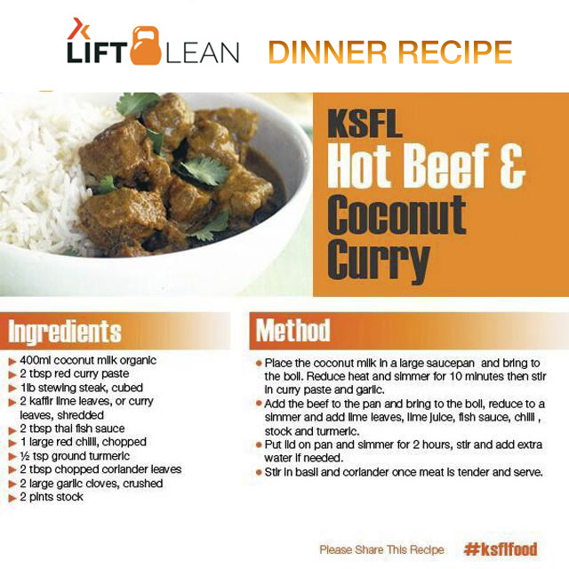 LIFT LEAN BEEF CURRY DINNER