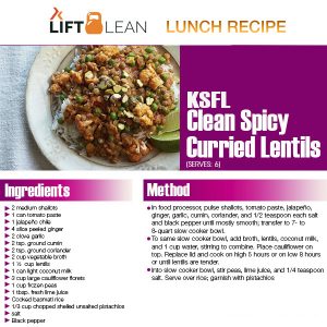 LIFT LEAN CURRIED LENTILS LUNCH